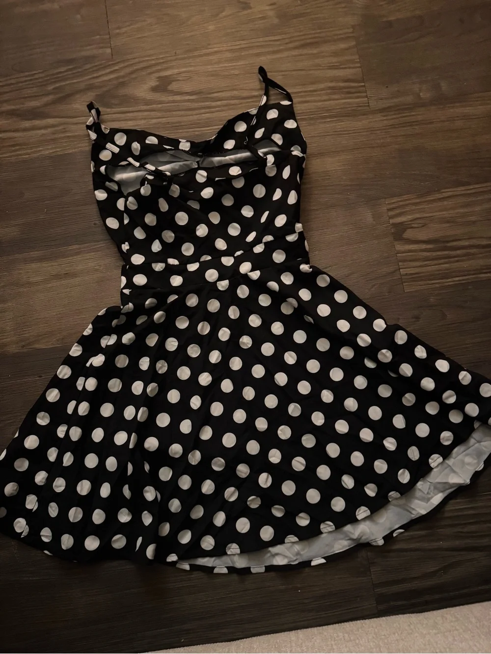 Black and White Polka Dot Fit-and-Flare Dress